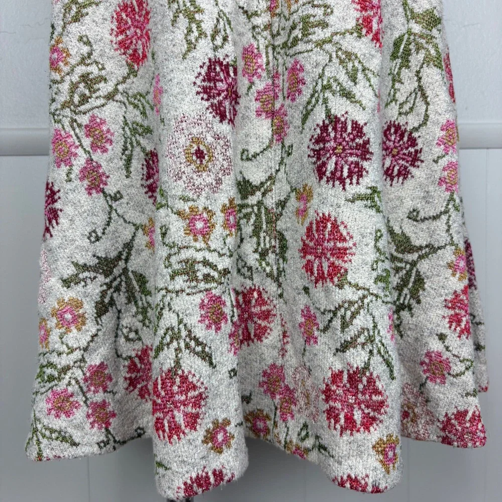 Anthropologie Cecilia Prado Meadowlark Sweater Skirt Size S Floral Texture Fairy